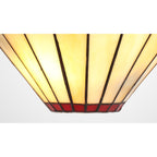 NL72489 Umbrian Tiffany Wall Lamp 2 Light Red/Cream/Crystal
