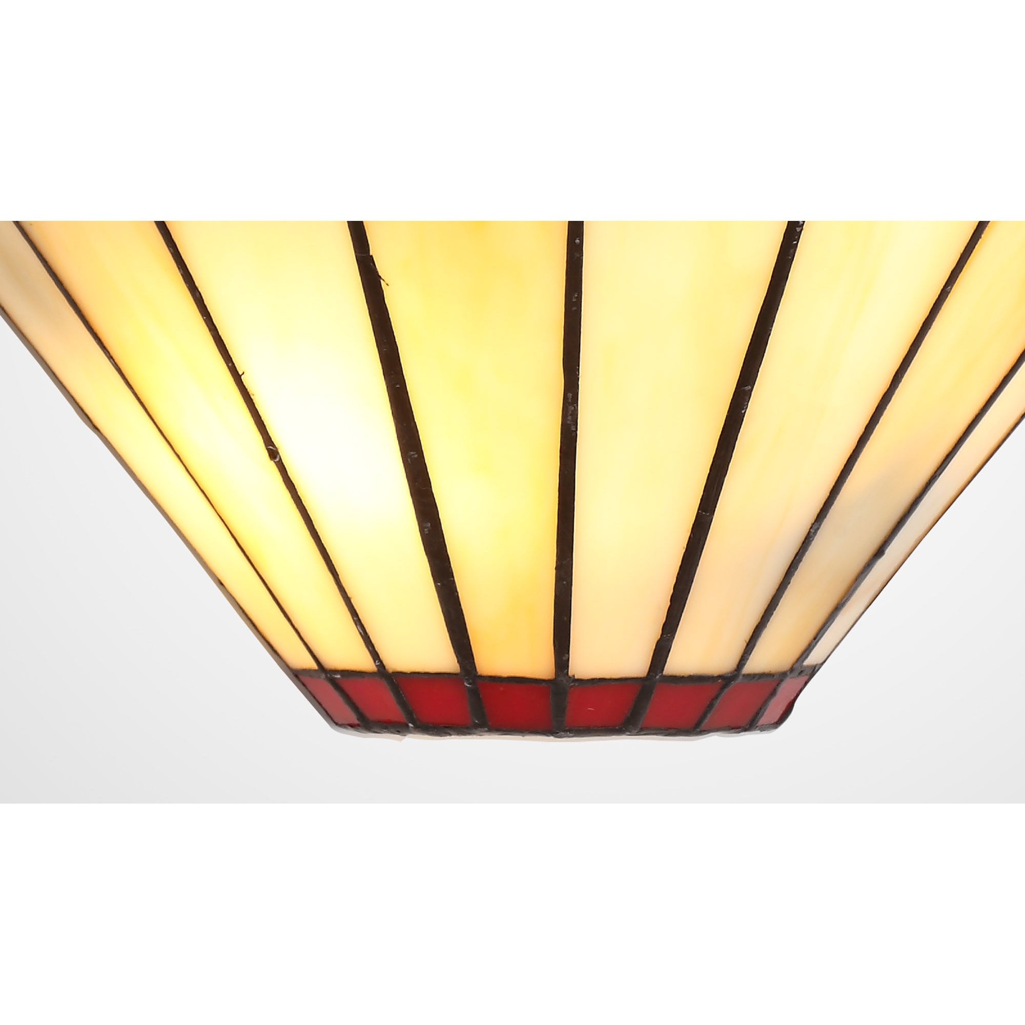 NL72489 Umbrian Tiffany Wall Lamp 2 Light Red/Cream/Crystal