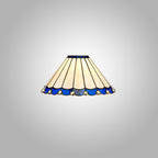 NL72499 Umbrian Tiffany 30cm Non-electric Shade Blue/Cream/Crystal