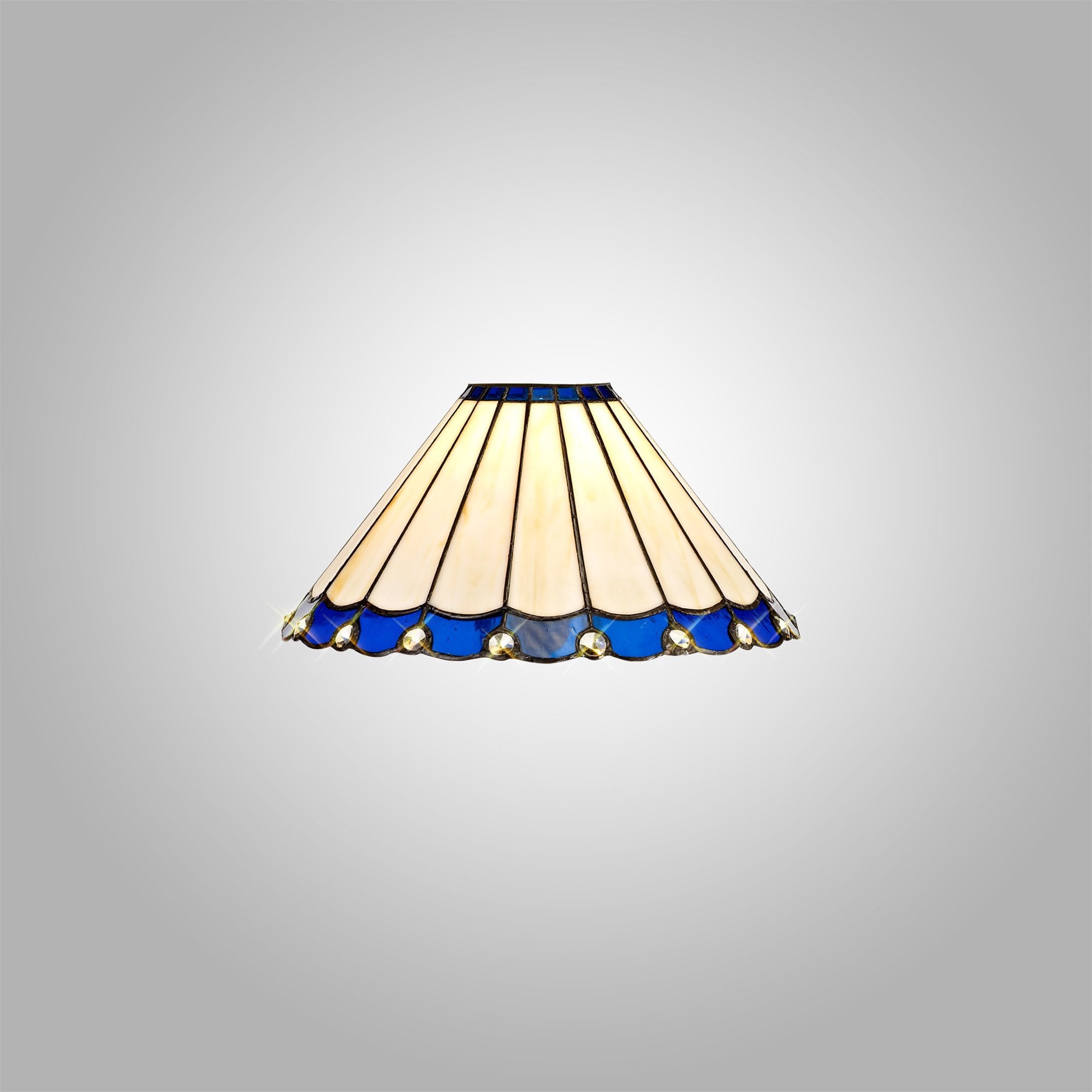 NL72499 Umbrian Tiffany 30cm Non-electric Shade Blue/Cream/Crystal