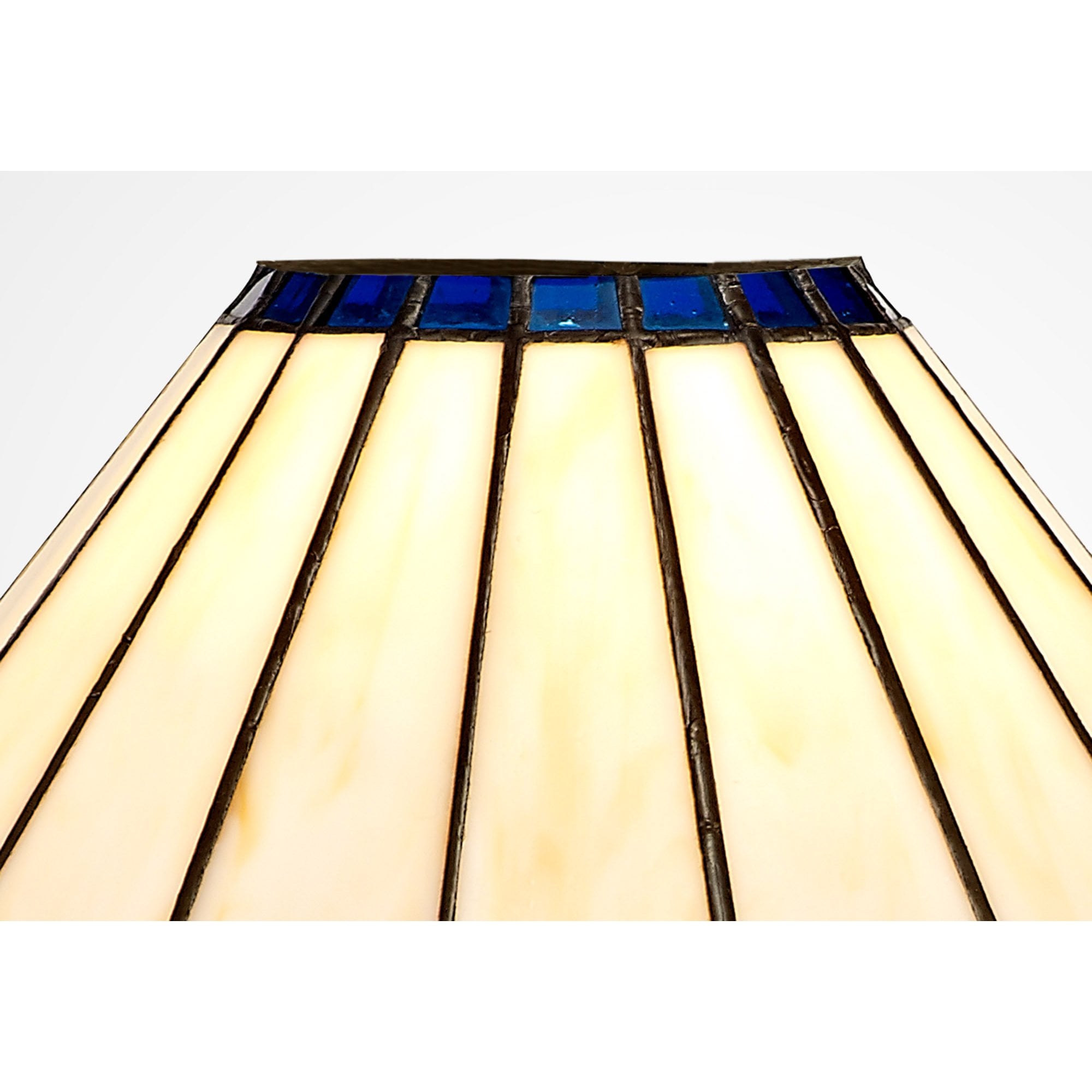 NL72499 Umbrian Tiffany 30cm Non-electric Shade Blue/Cream/Crystal