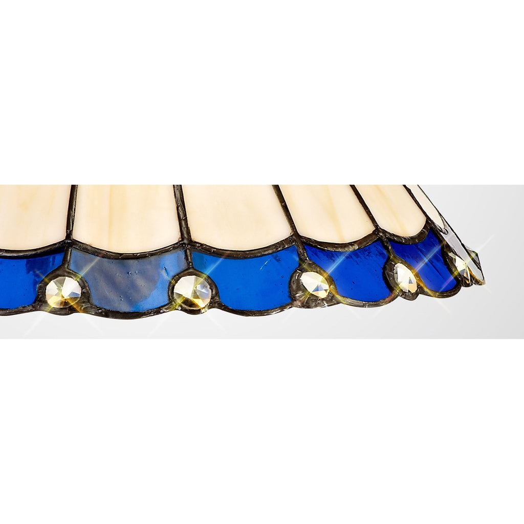 NL72499 Umbrian Tiffany 30cm Non-electric Shade Blue/Cream/Crystal