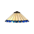 NL72509 Umbrian Tiffany 40cm Shade Only Suitable For Pendant/Ceiling/Table Lamp Blue/Cream/Crystal