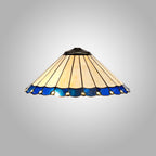 NL72509 Umbrian Tiffany 40cm Shade Only Suitable For Pendant/Ceiling/Table Lamp Blue/Cream/Crystal