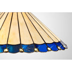 NL72509 Umbrian Tiffany 40cm Shade Only Suitable For Pendant/Ceiling/Table Lamp Blue/Cream/Crystal