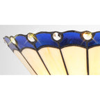 NL72519 Umbrian Tiffany Wall Lamp 2 Light Blue/Cream/Crystal
