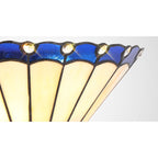 NL72519 Umbrian Tiffany Wall Lamp 2 Light Blue/Cream/Crystal