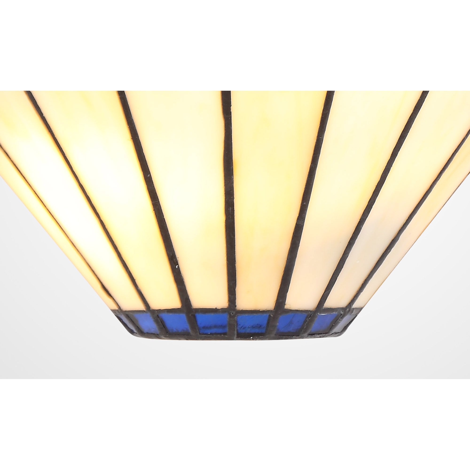 NL72519 Umbrian Tiffany Wall Lamp 2 Light Blue/Cream/Crystal