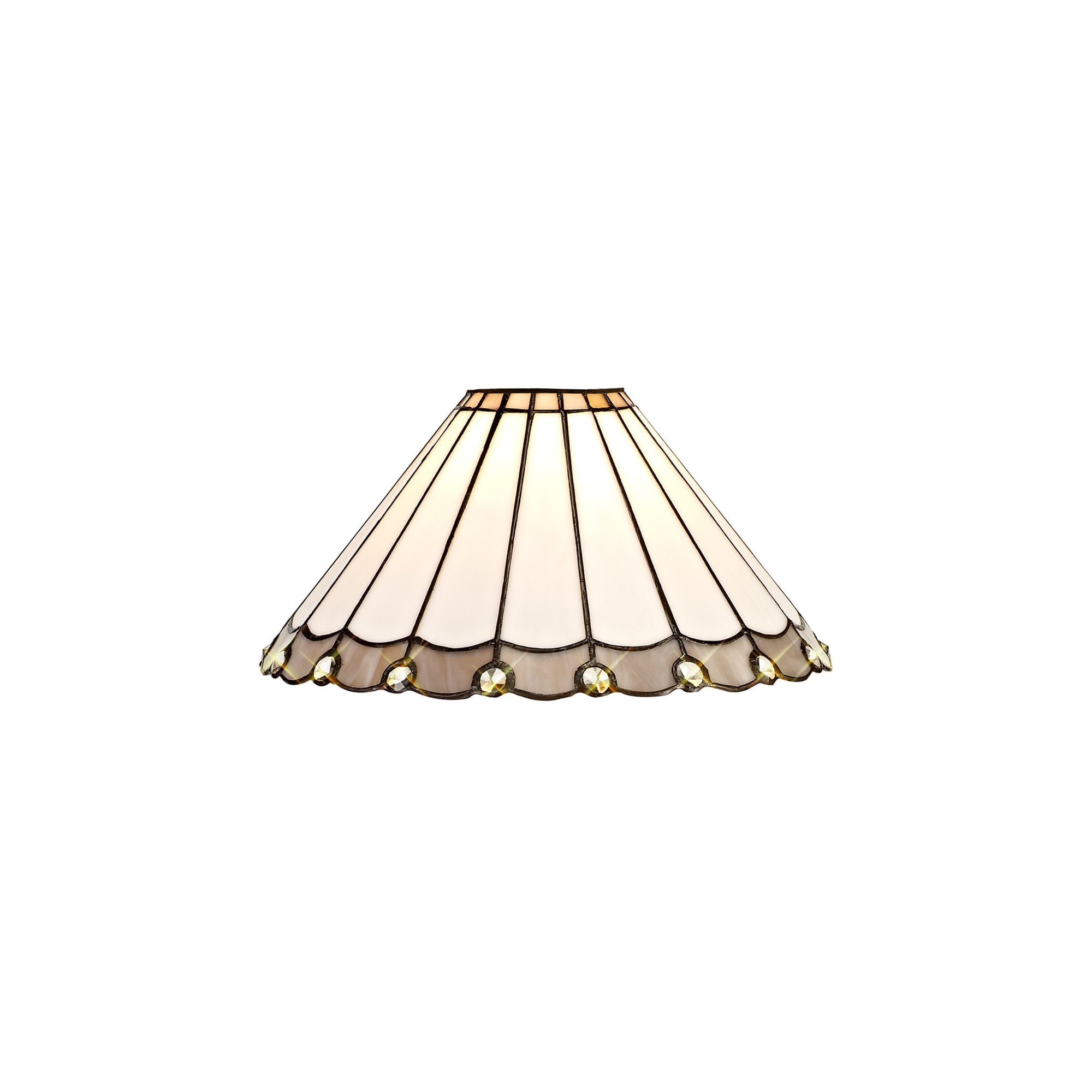NL72529 Umbrian Tiffany 30cm Non-electric Shade Grey/Cream/Crystal