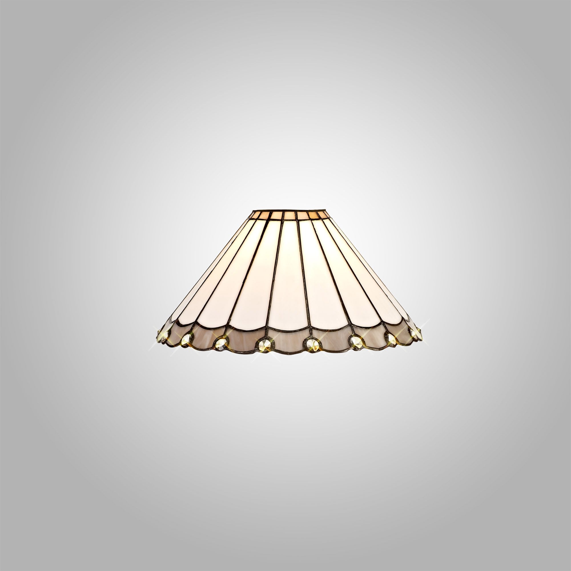 NL72529 Umbrian Tiffany 30cm Non-electric Shade Grey/Cream/Crystal