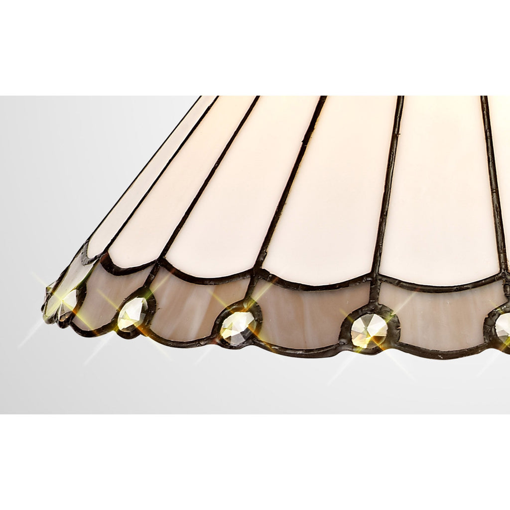 NL72529 Umbrian Tiffany 30cm Non-electric Shade Grey/Cream/Crystal