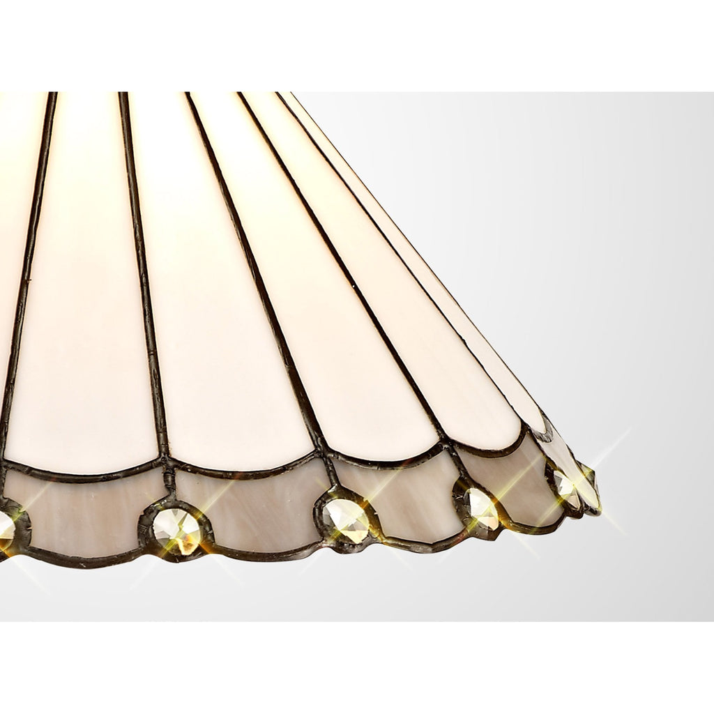 NL72529 Umbrian Tiffany 30cm Non-electric Shade Grey/Cream/Crystal