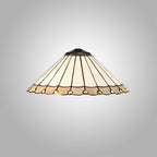 NL72539 Umbrian Tiffany 40cm Shade Only Suitable For Pendant/Ceiling/Table Lamp Grey/Cream/Crystal