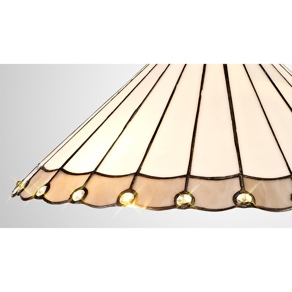 NL72539 Umbrian Tiffany 40cm Shade Only Suitable For Pendant/Ceiling/Table Lamp Grey/Cream/Crystal