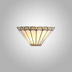 NL72549 Umbrian Tiffany Wall Lamp 2 Light Grey/Cream/Crystal