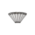 NL72549 Umbrian Tiffany Wall Lamp 2 Light Grey/Cream/Crystal