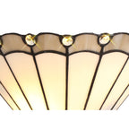 NL72549 Umbrian Tiffany Wall Lamp 2 Light Grey/Cream/Crystal