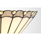 NL72549 Umbrian Tiffany Wall Lamp 2 Light Grey/Cream/Crystal