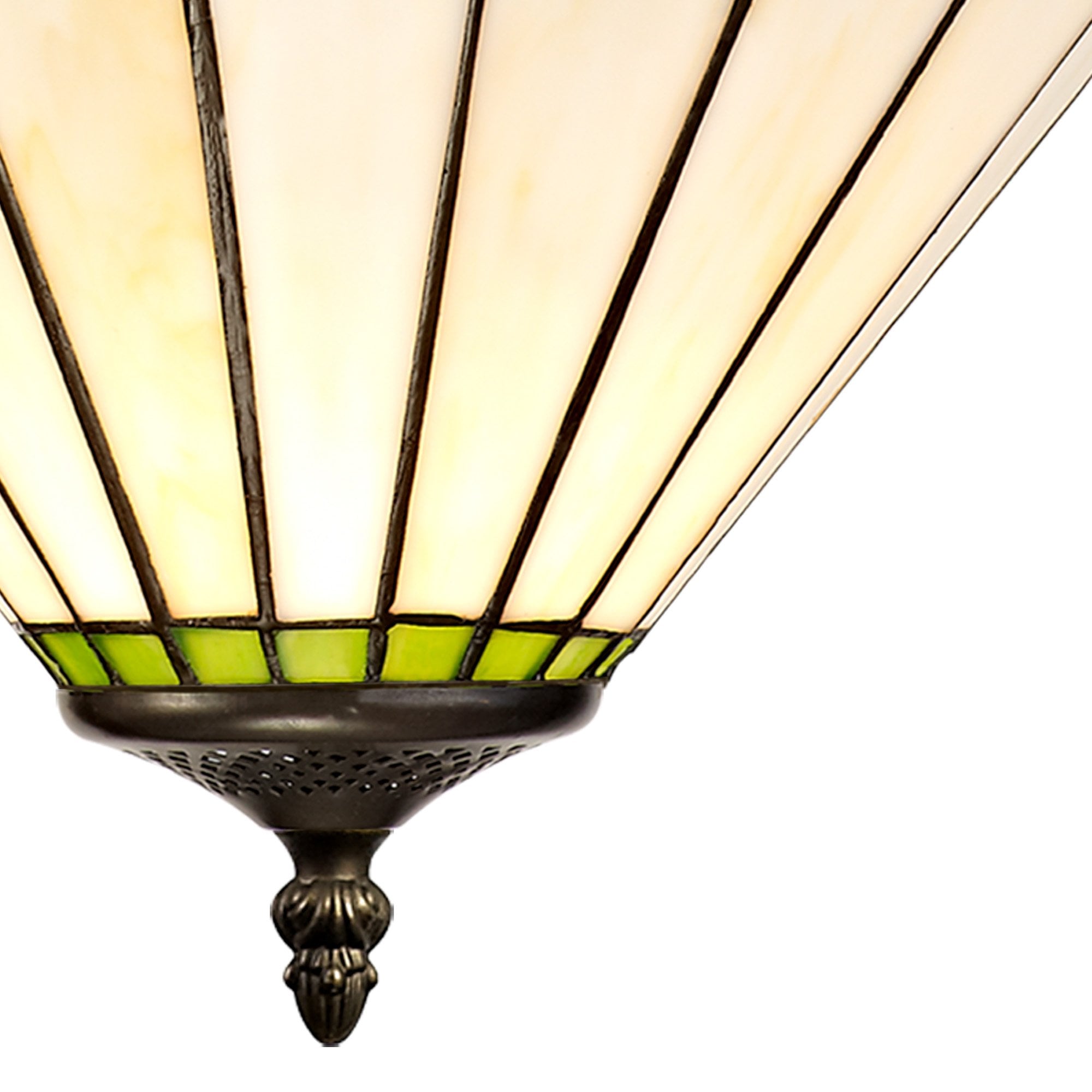 NLK02389 Umbrian 1 Light Up Lighter Pendant With 30cm Tiffany Shade Green/Chrome/Crystal/Black