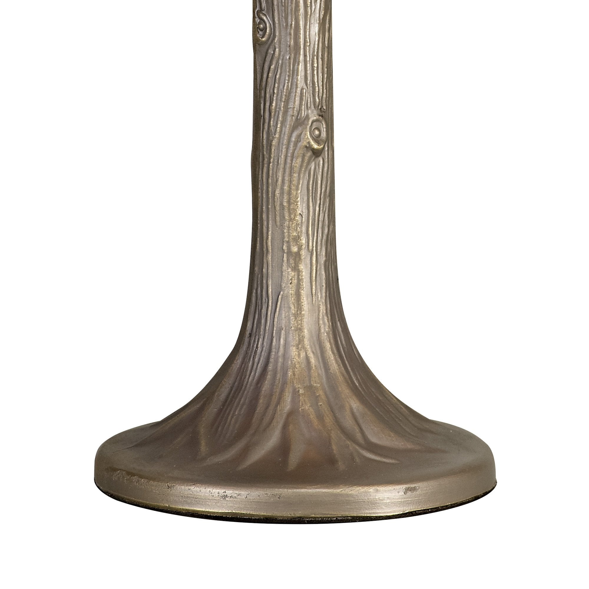 NLK02399 Umbrian 1 Light Tree Like Table Lamp With 30cm Tiffany Shade Green/Chrome/Crystal/Aged Antique Brass