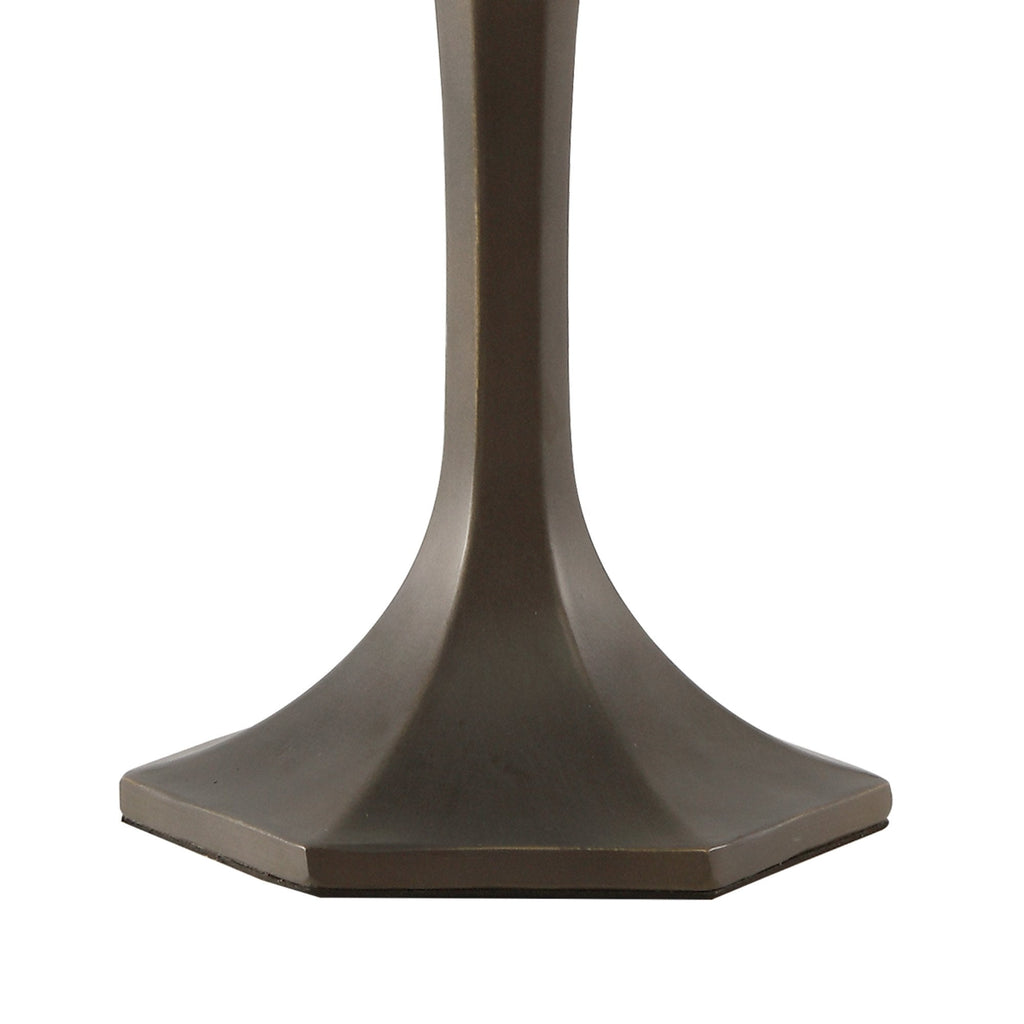 NLK02419 Umbrian 1 Light Octagonal Table Lamp With 30cm Tiffany Shade Green/Chrome/Crystal/Aged Antique Brass