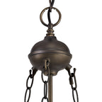 NLK02479 Umbrian 2 Light Up Lighter Pendant With 30cm Tiffany Shade Green/Chrome/Crystal/Aged Antique Brass
