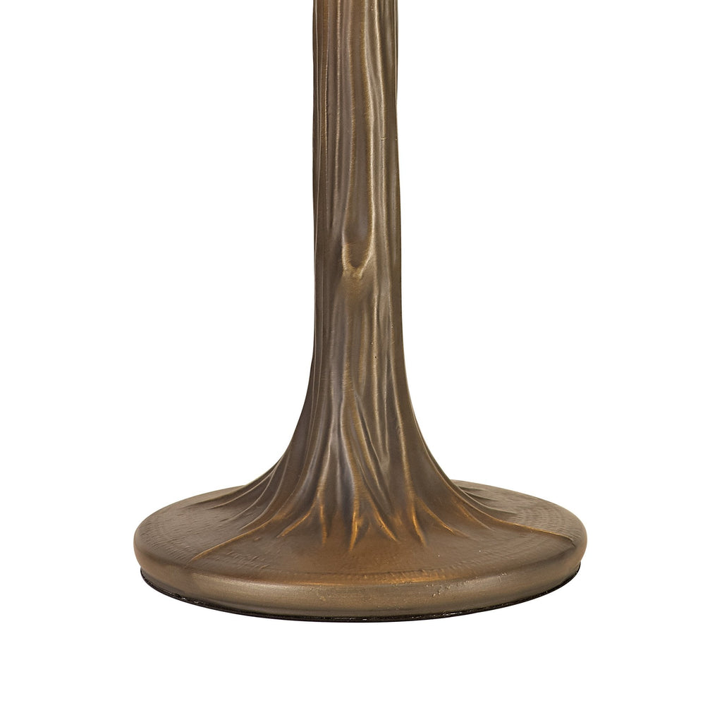 NLK02499 Umbrian 2 Light Tree Like Table Lamp With 40cm Tiffany Shade Green/Chrome/Crystal/Aged Antique Brass
