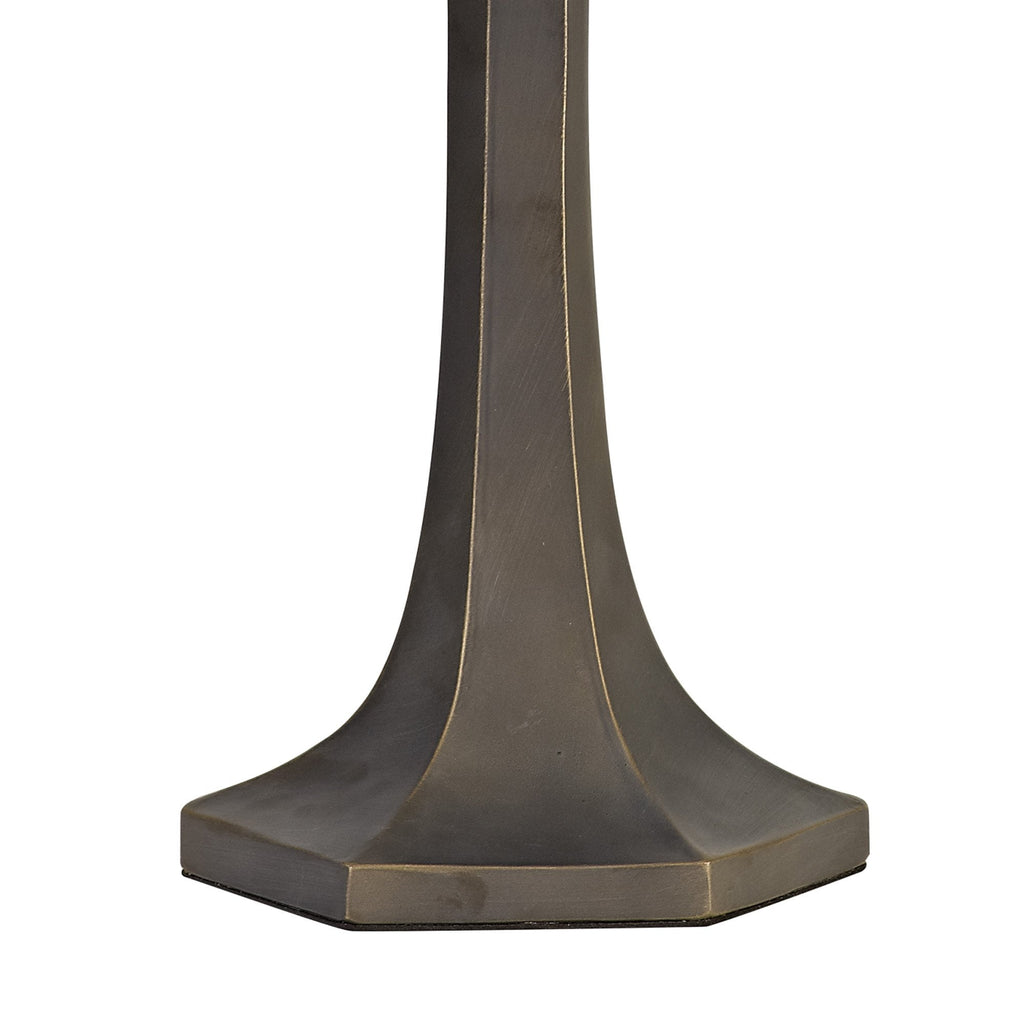 NLK02519 Umbrian 2 Light Octagonal Table Lamp With 40cm Tiffany Shade Green/Chrome/Crystal/Aged Antique Brass