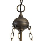 NLK02569 Umbrian 3 Light Up Lighter Pendant With 40cm Tiffany Shade Green/Chrome/Crystal/Aged Antique Brass