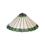 NLK02569 Umbrian 3 Light Up Lighter Pendant With 40cm Tiffany Shade Green/Chrome/Crystal/Aged Antique Brass