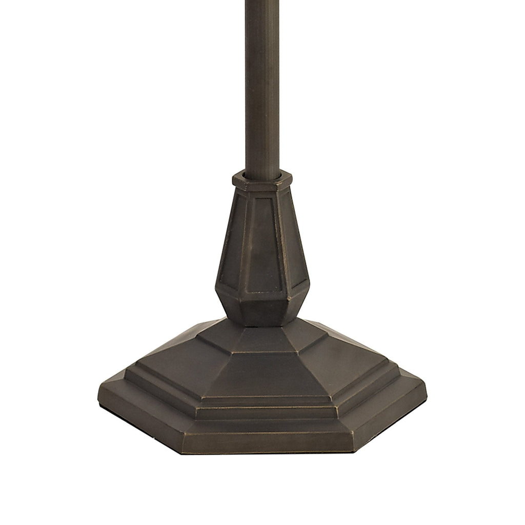 NLK02579 Umbrian 2 Light Octagonal Floor Lamp With 40cm Tiffany Shade Green/Chrome/Crystal/Aged Antique Brass
