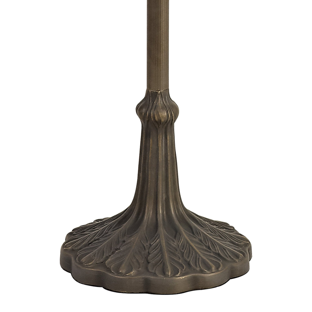 NLK02589 Umbrian 2 Light Leaf Design Floor Lamp With 40cm Tiffany Shade Green/Chrome/Crystal/Aged Antique Brass