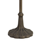 NLK02589 Umbrian 2 Light Leaf Design Floor Lamp With 40cm Tiffany Shade Green/Chrome/Crystal/Aged Antique Brass