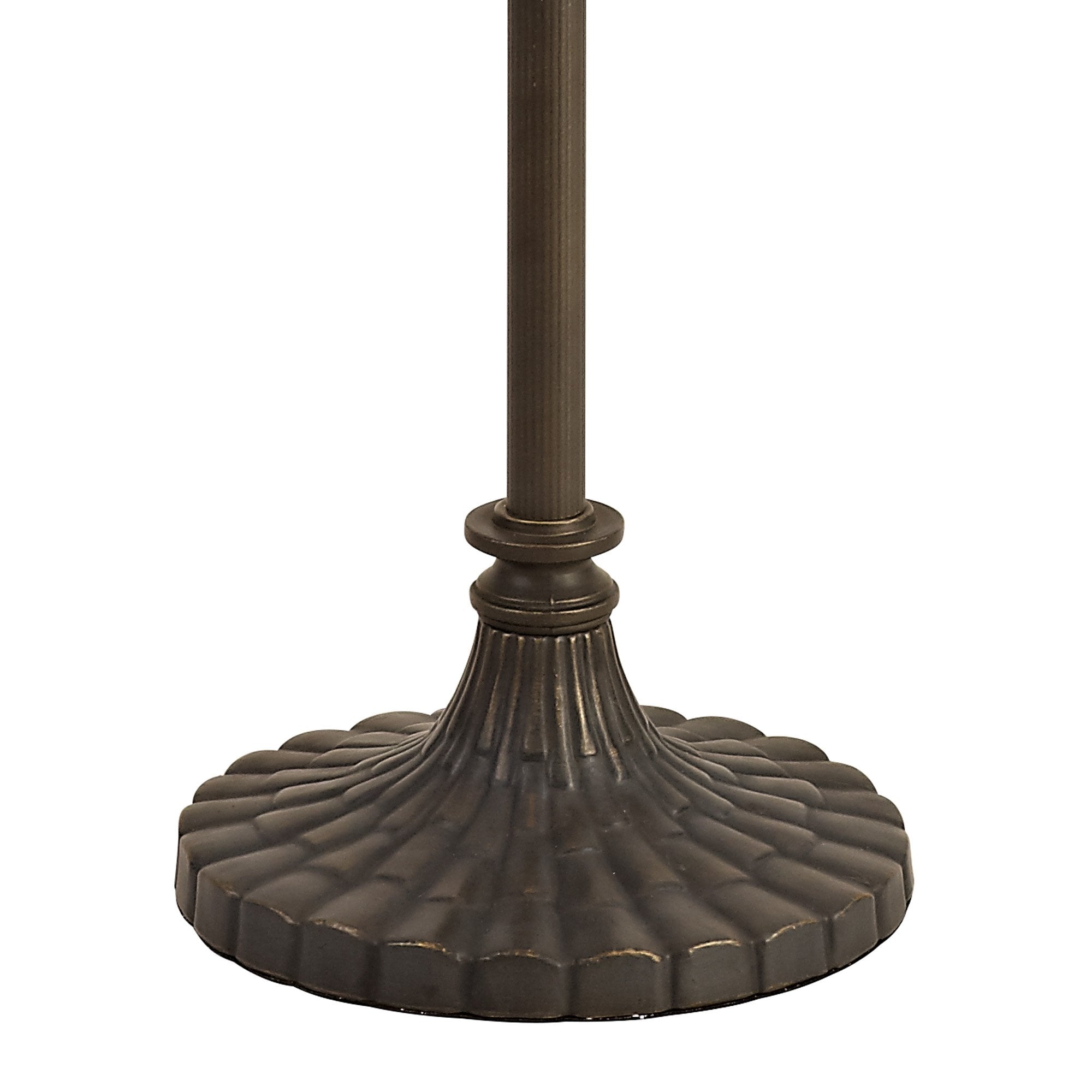 NLK02599 Umbrian 2 Light Stepped Design Floor Lamp With 40cm Tiffany Shade Green/Chrome/Crystal/Aged Antique Brass