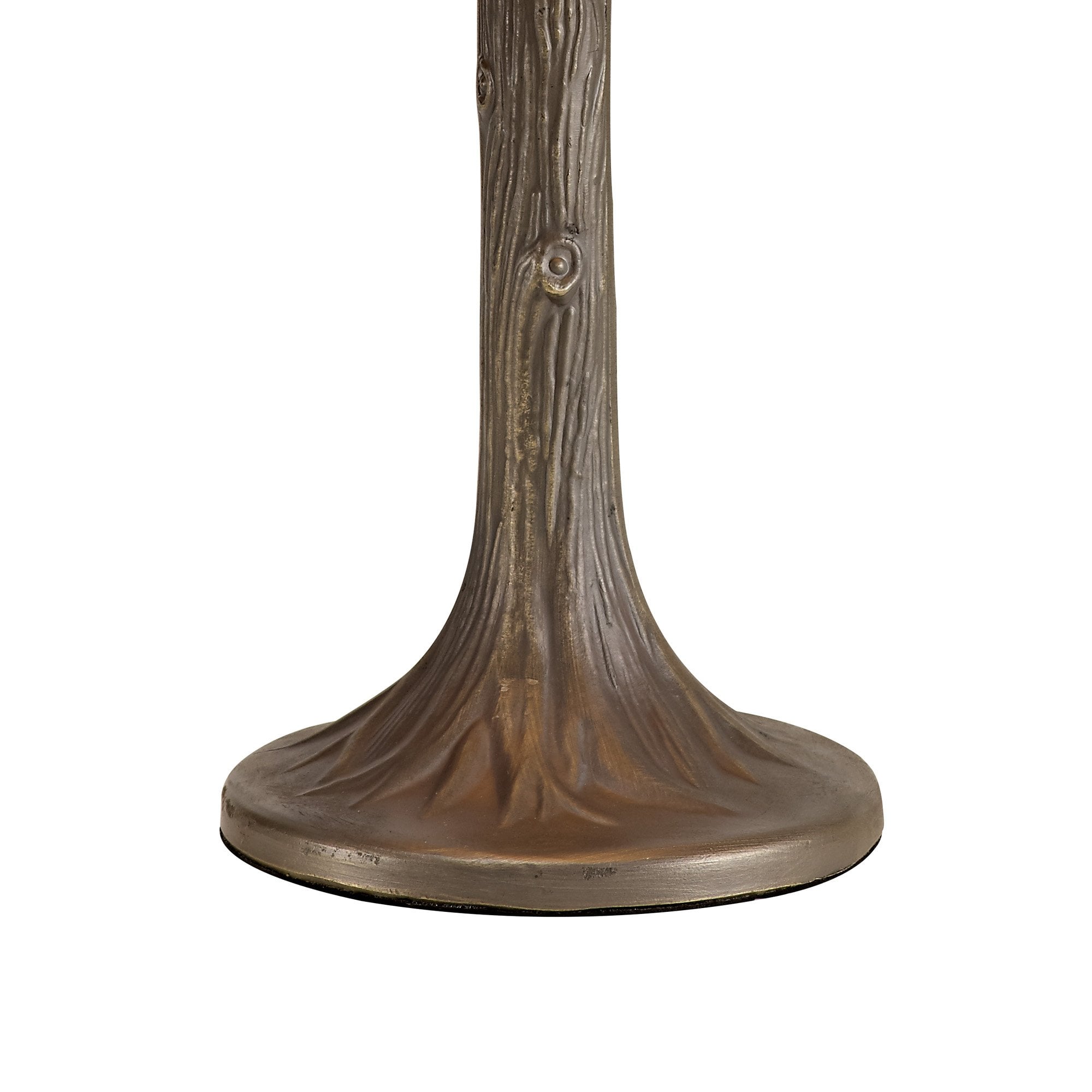 NLK02619 Umbrian 1 Light Tree Like Table Lamp With 30cm Tiffany Shade Amber/Chrome/Crystal/Aged Antique Brass