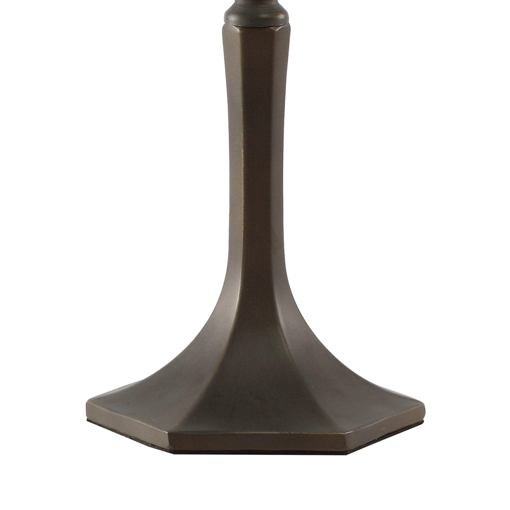 NLK02639 Umbrian 1 Light Octagonal Table Lamp With 30cm Tiffany Shade Amber/Chrome/Crystal/Aged Antique Brass