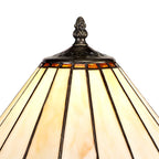 NLK02639 Umbrian 1 Light Octagonal Table Lamp With 30cm Tiffany Shade Amber/Chrome/Crystal/Aged Antique Brass