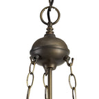 NLK02709 Umbrian 3 Light Up Lighter Pendant With 30cm Tiffany Shade Amber/Chrome/Crystal/Aged Antique Brass