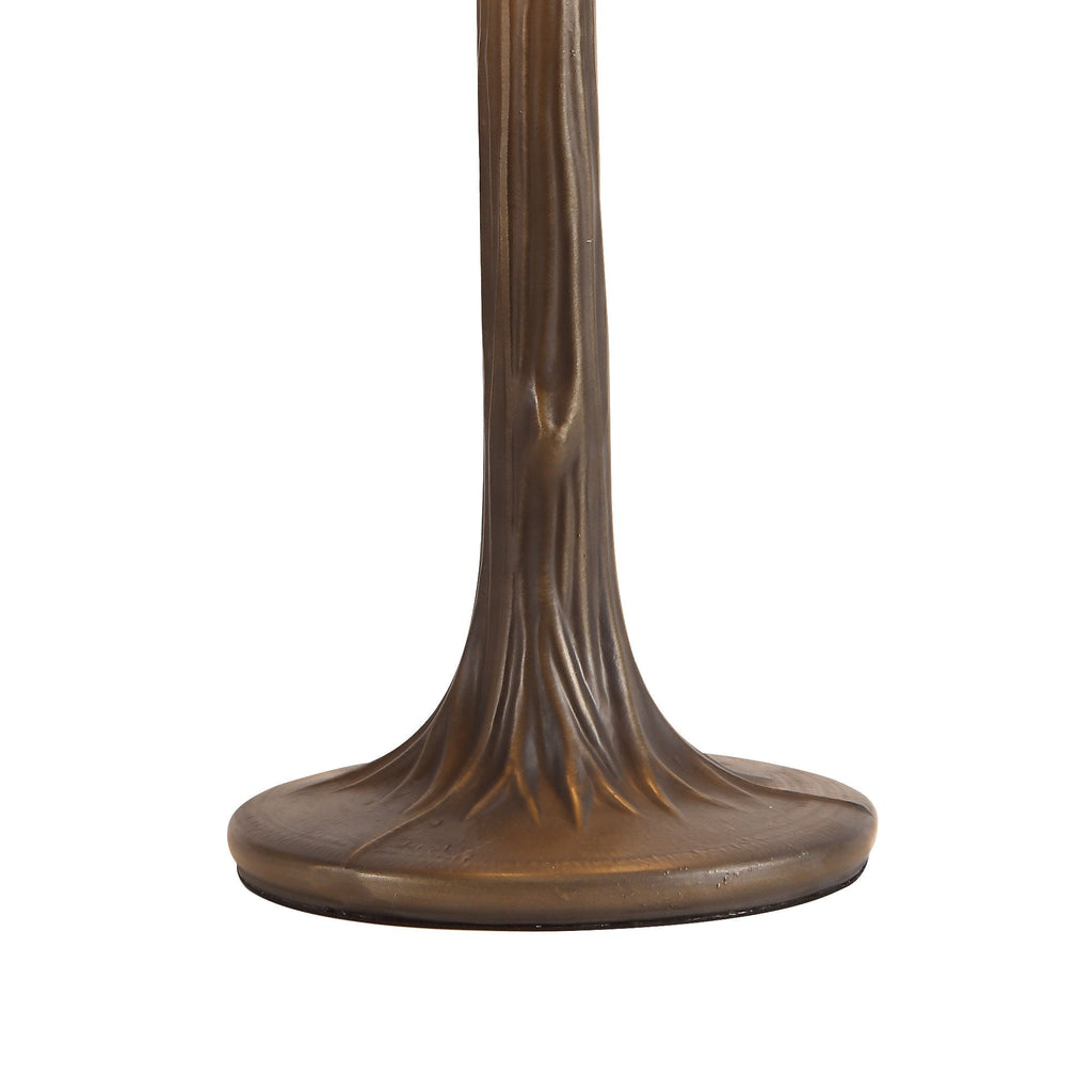 NLK02729 Umbrian 2 Light Curved Table Lamp With 40cm Tiffany Shade Amber/Chrome/Crystal/Aged Antique Brass