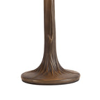 NLK02729 Umbrian 2 Light Curved Table Lamp With 40cm Tiffany Shade Amber/Chrome/Crystal/Aged Antique Brass