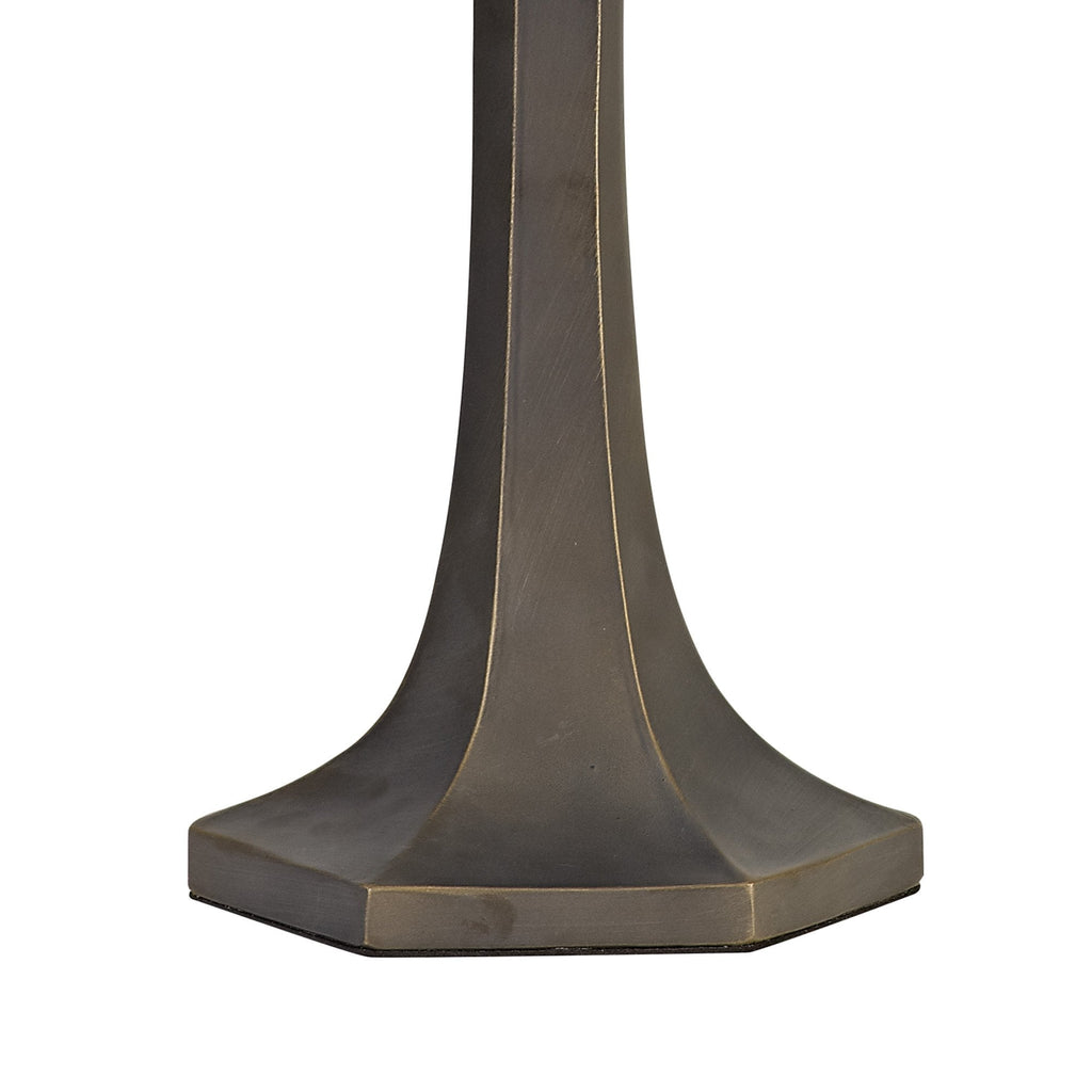 NLK02739 Umbrian 2 Light Octagonal Table Lamp With 40cm Tiffany Shade Amber/Chrome/Crystal/Aged Antique Brass