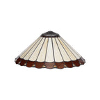 NLK02739 Umbrian 2 Light Octagonal Table Lamp With 40cm Tiffany Shade Amber/Chrome/Crystal/Aged Antique Brass