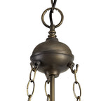 NLK02789 Umbrian 3 Light Up Lighter Pendant With 40cm Tiffany Shade Amber/Chrome/Crystal/Aged Antique Brass