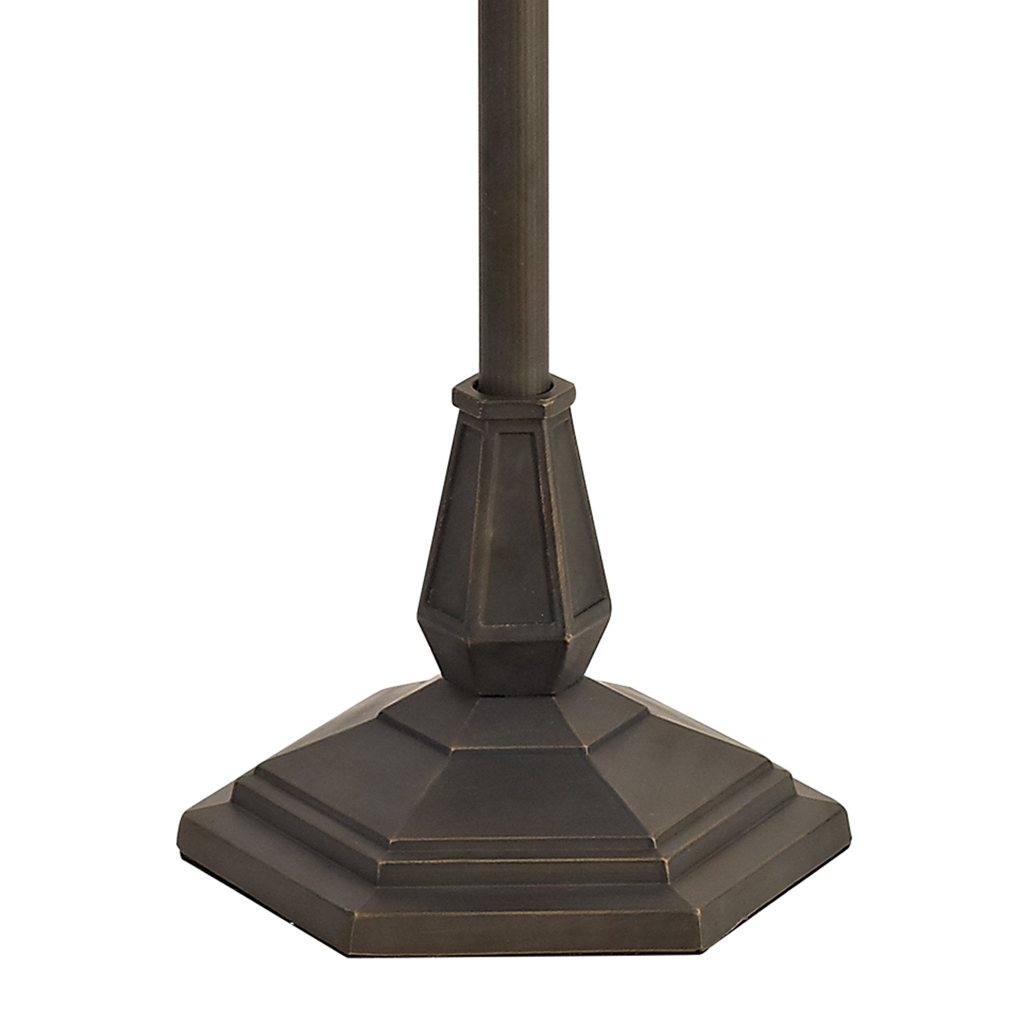 NLK02799 Umbrian 2 Light Octagonal Floor Lamp With 40cm Tiffany Shade Amber/Chrome/Crystal/Aged Antique Brass