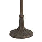 NLK02809 Umbrian 2 Light Leaf Design Floor Lamp With 40cm Tiffany Shade Amber/Chrome/Crystal/Aged Antique Brass