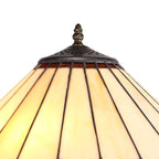 NLK02809 Umbrian 2 Light Leaf Design Floor Lamp With 40cm Tiffany Shade Amber/Chrome/Crystal/Aged Antique Brass