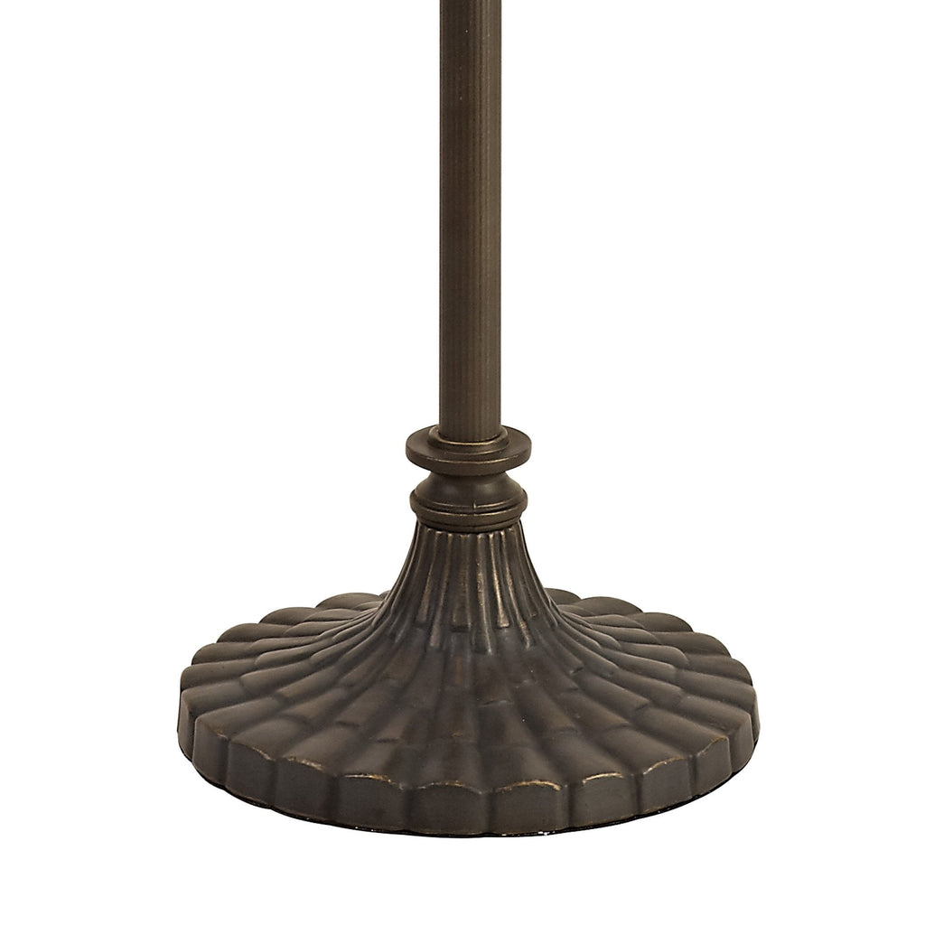 NLK02819 Umbrian 2 Light Stepped Design Floor Lamp With 40cm Tiffany Shade Amber/Chrome/Crystal/Aged Antique Brass