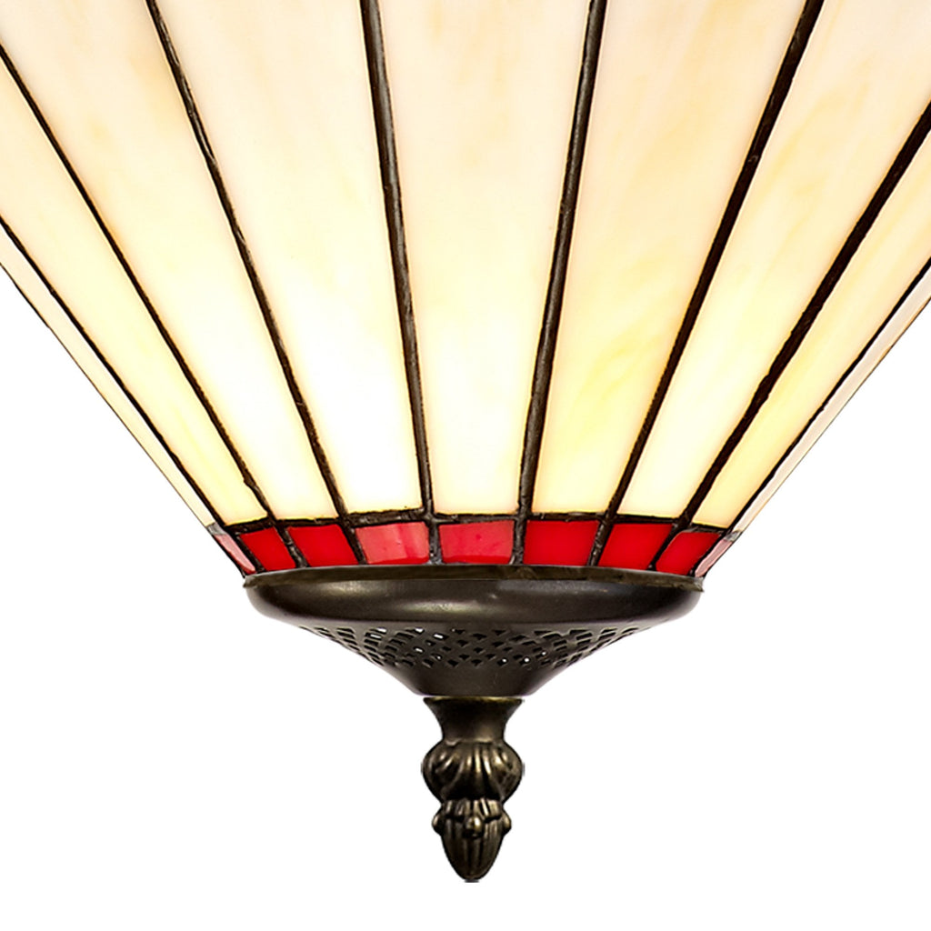 NLK02829 Umbrian 1 Light Up Lighter Pendant With 30cm Tiffany Shade Red/Chrome/Crystal/Black