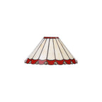 NLK02829 Umbrian 1 Light Up Lighter Pendant With 30cm Tiffany Shade Red/Chrome/Crystal/Black
