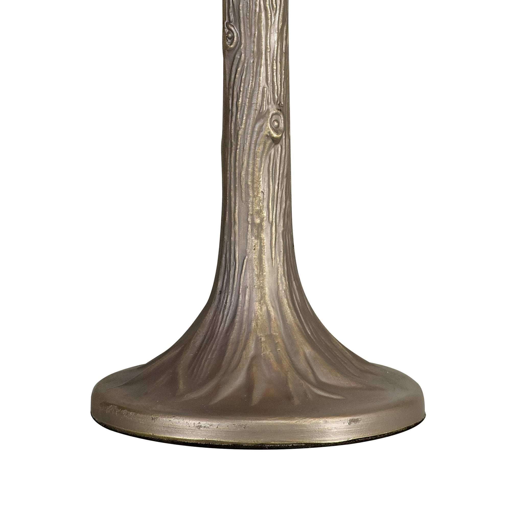 NLK02839 Umbrian 1 Light Tree Like Table Lamp With 30cm Tiffany Shade Red/Chrome/Crystal/Aged Antique Brass